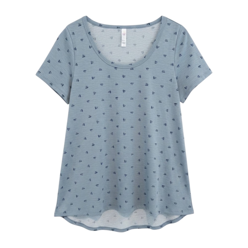 LuLaRoe Sailboat Tunic Top Womens L Nautical Coastal Grandmother Preppy Shirt